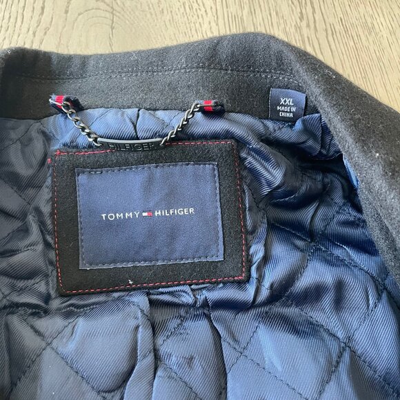 Tommy Hilfiger Men's Wool blend Overcoat - Black XXL - Picture 3 of 4